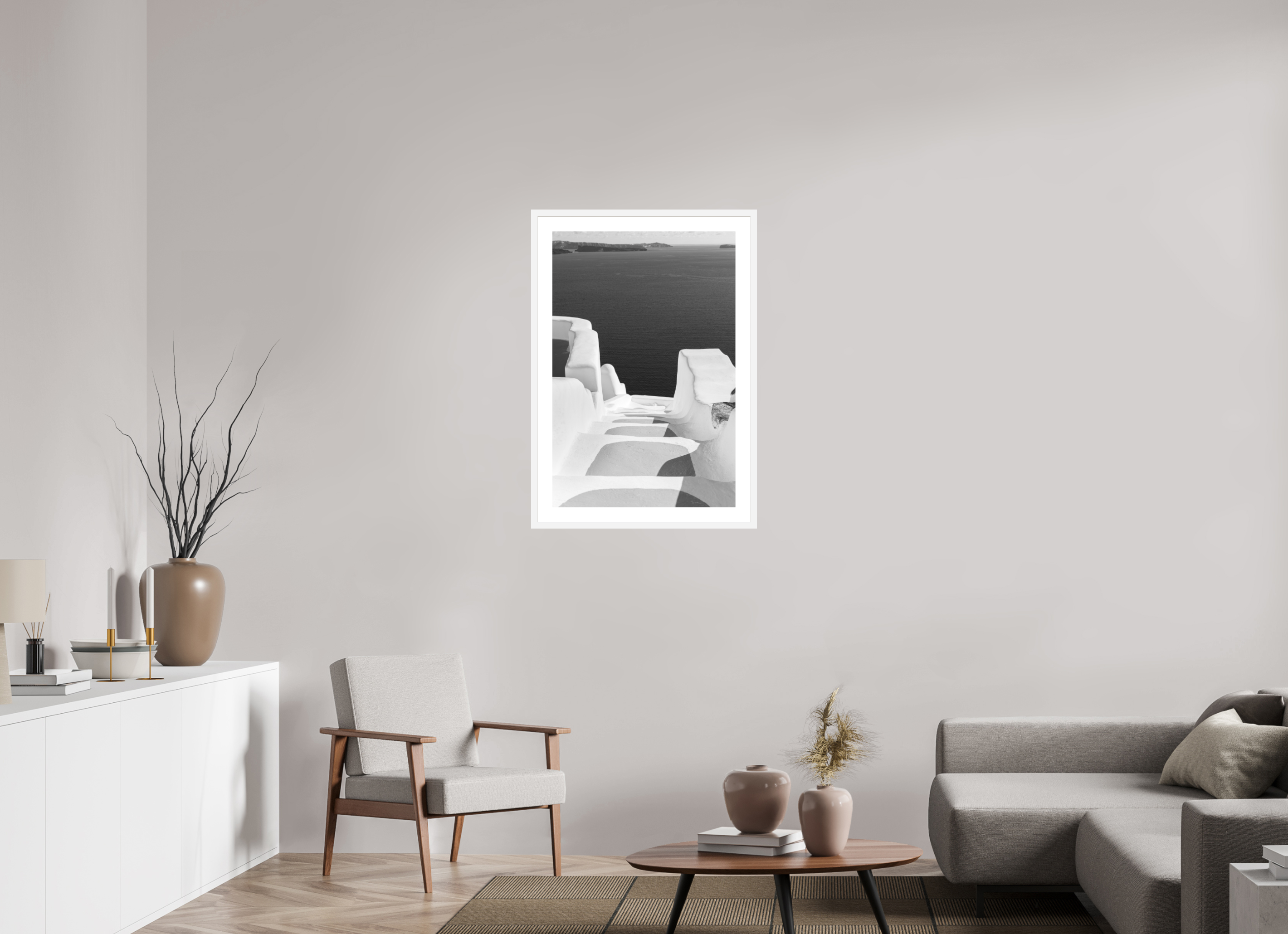 60 x 90 cm, Framed Fine Art Print – Black Frame Descent