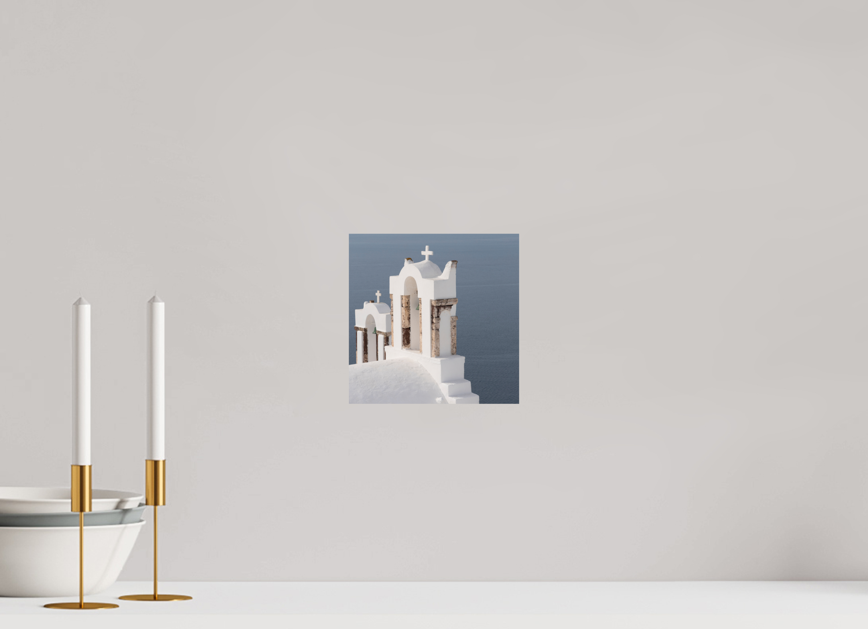 20 x 20 cm, Fine Art Print – Classic Bells Above the Aegean