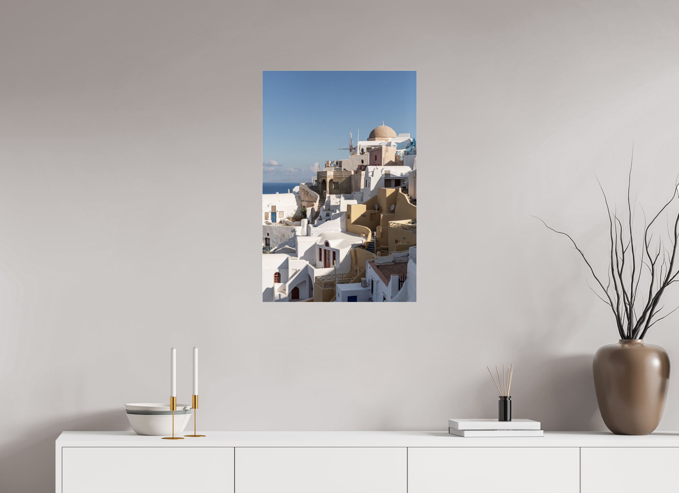 50 x 75 cm, Photo Print Under Acrylic Glass Oia Windmills | Santorini Fine Art Print