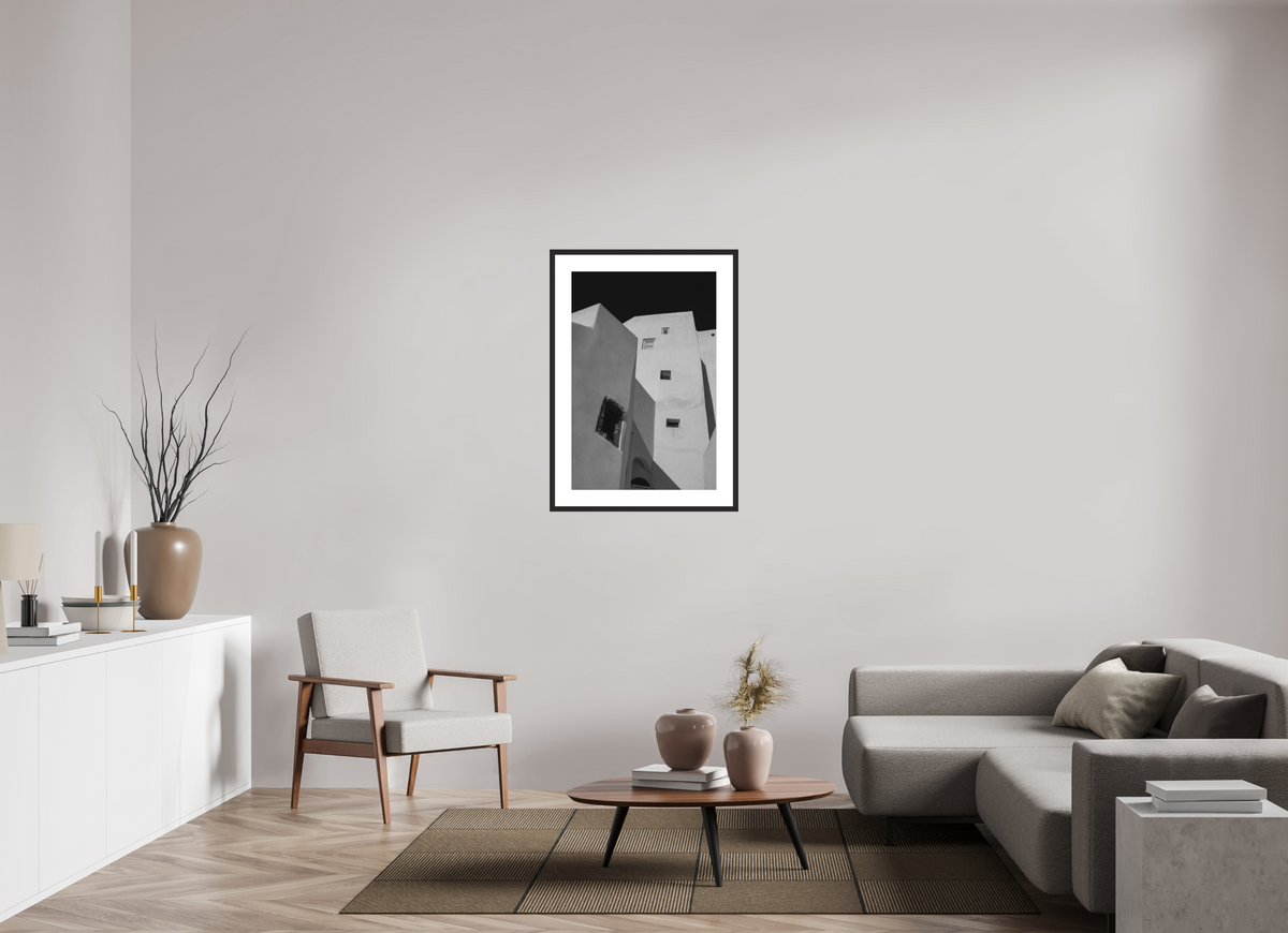 60 x 90 cm, Fine Art – Black Frame – 7cm Passepartout Geometry of Silence | Fine Art Print