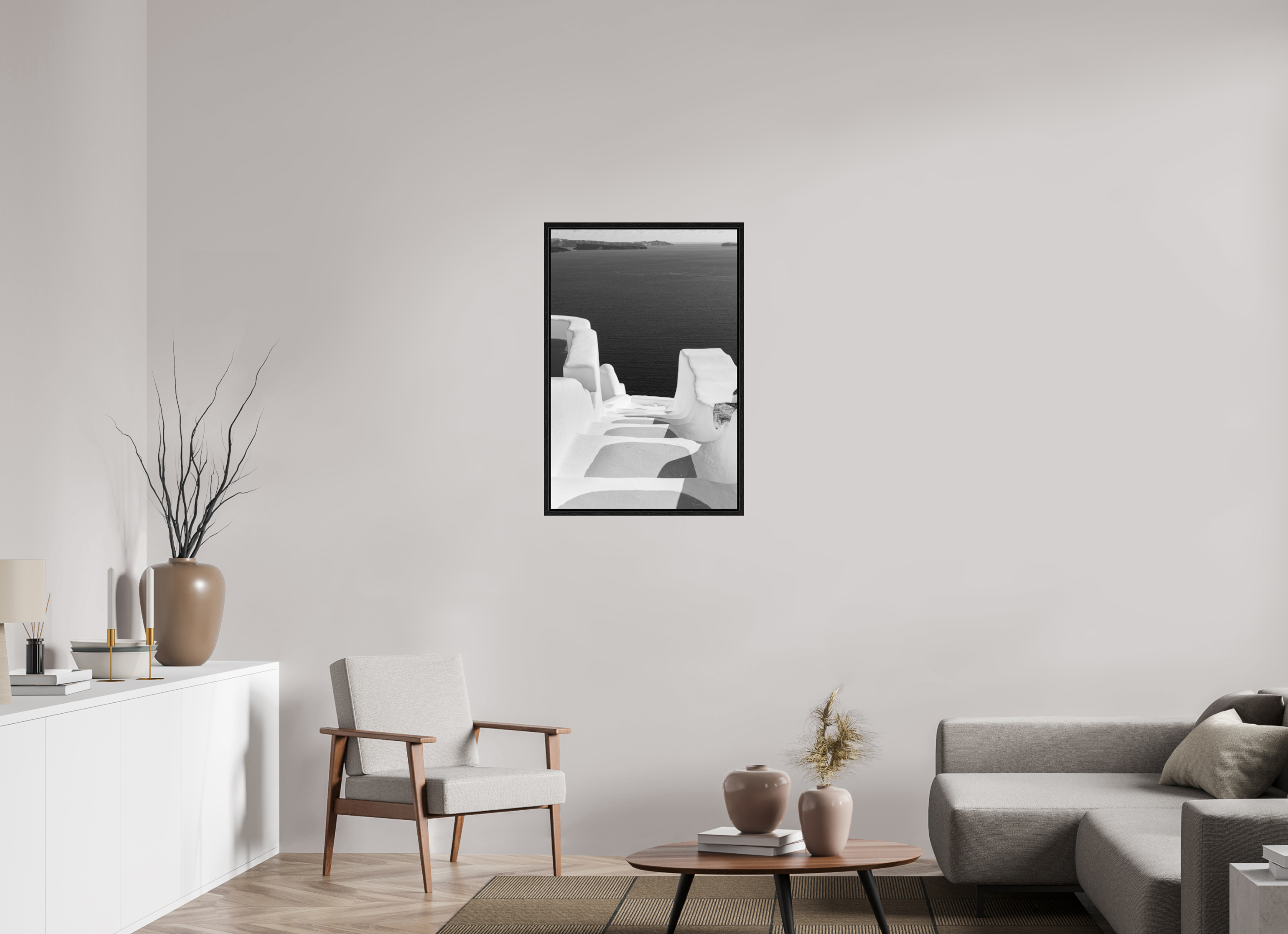 60 x 90 cm, Black Oak Floater Frame Descent