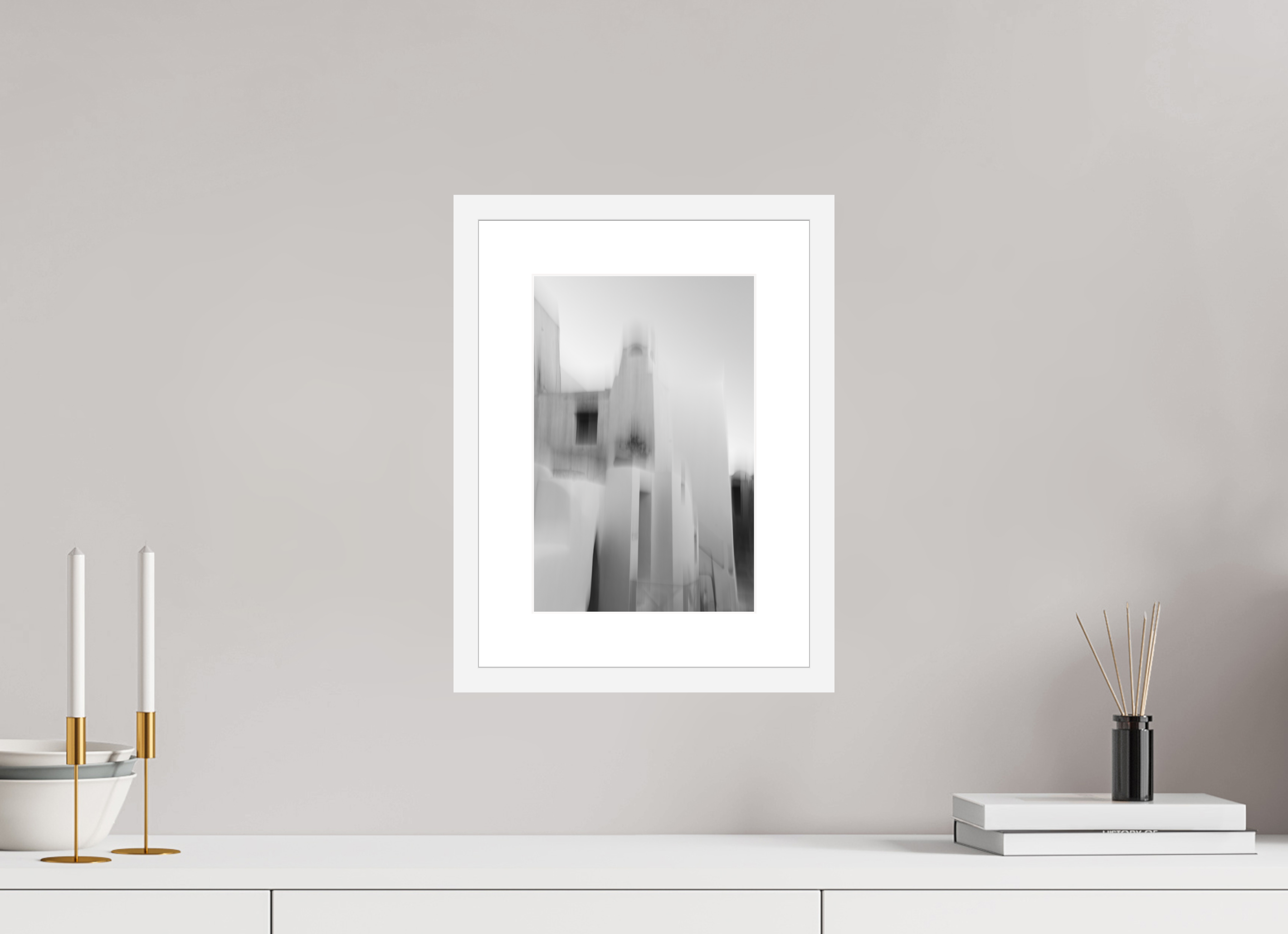 20 x 30 cm, Framed Fine Art Print – Black Frame Fading Walls, Emborio