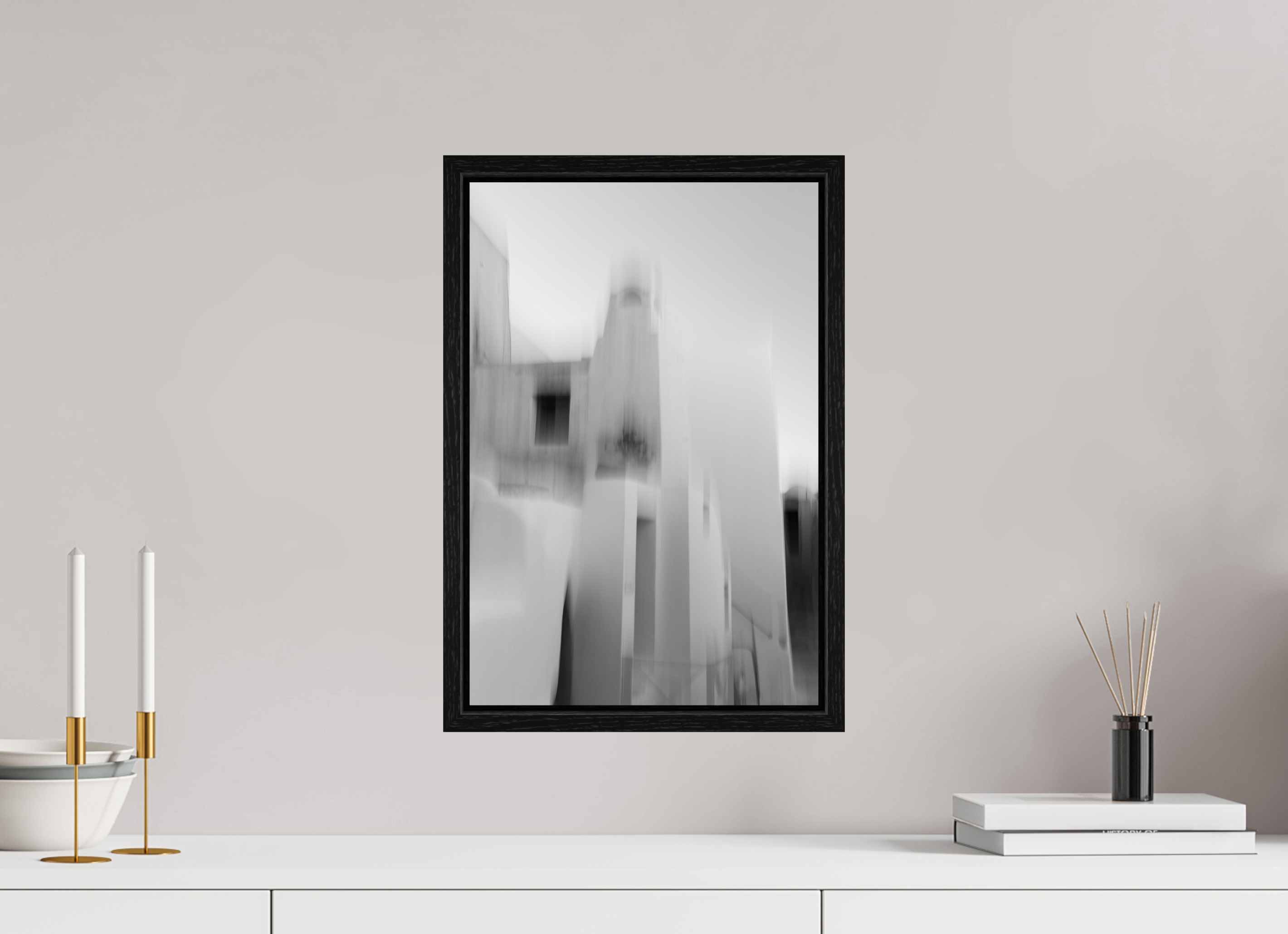 30 x 45 cm, Black Oak Floater Frame Fading Walls, Emborio