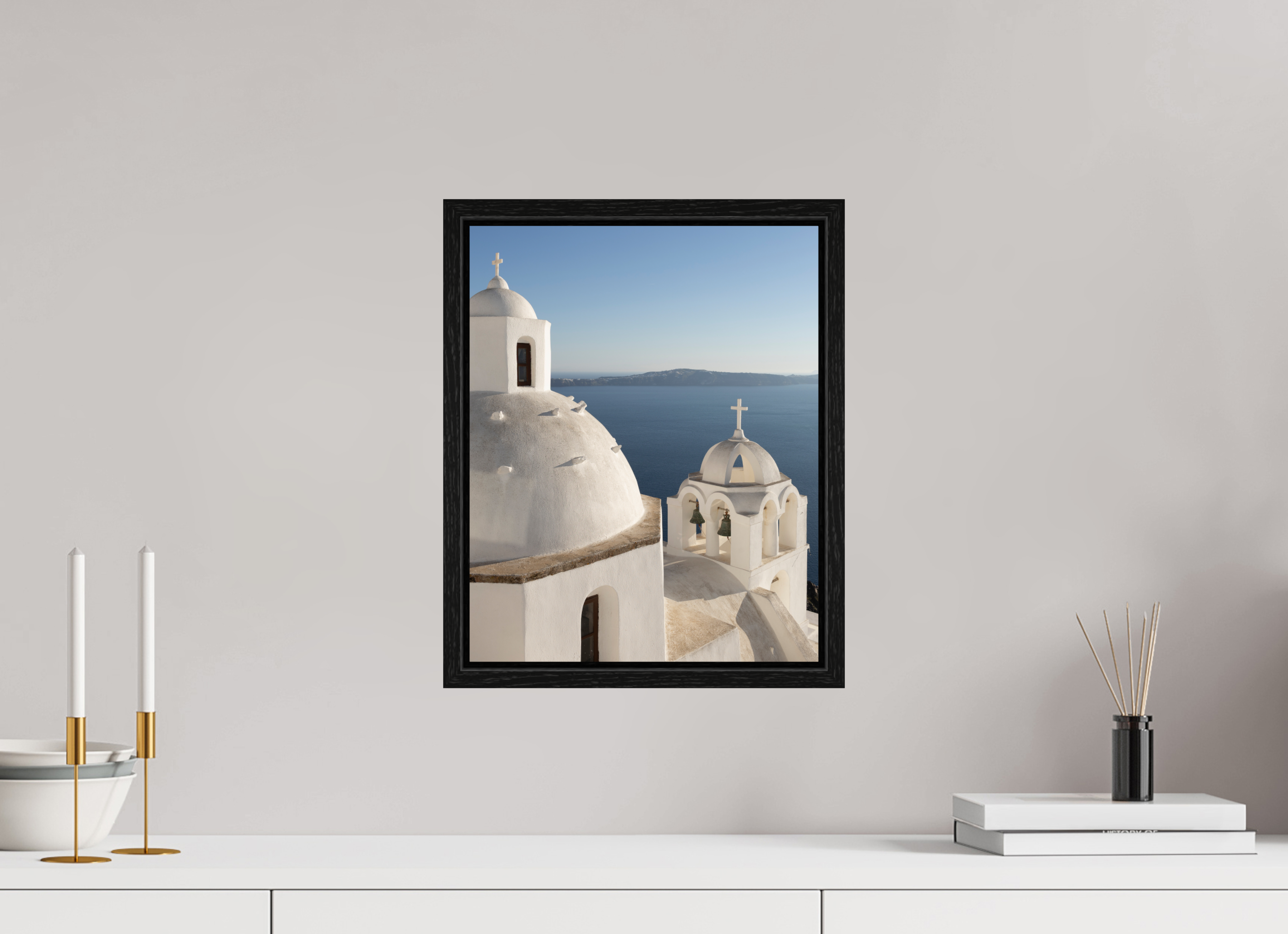 30 x 37.5 cm, Floater Frame Bells of Fira