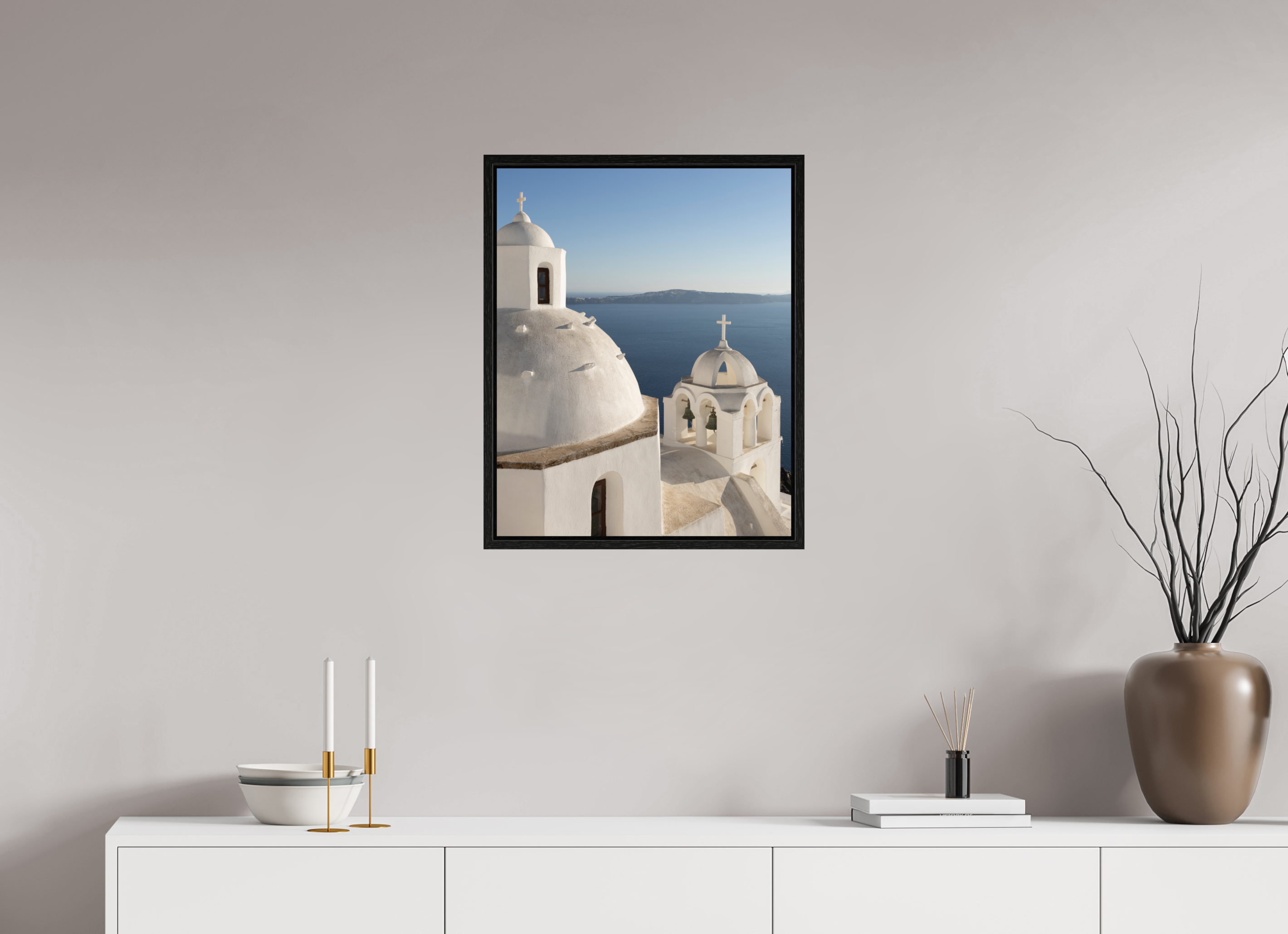 50 x 62.5 cm, Floater Frame Bells of Fira