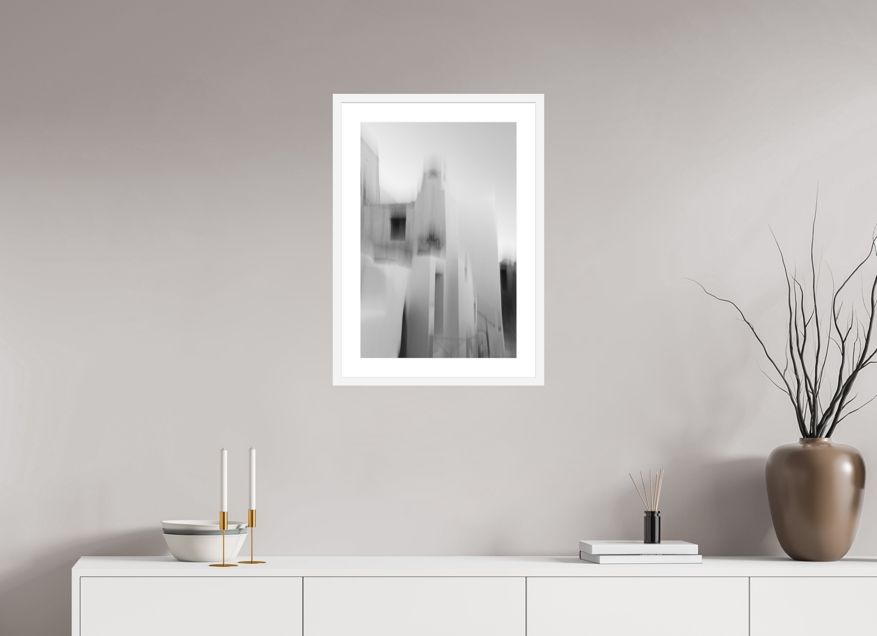40 x 60 cm, Framed Fine Art Print – Black Frame Fading Walls, Emborio
