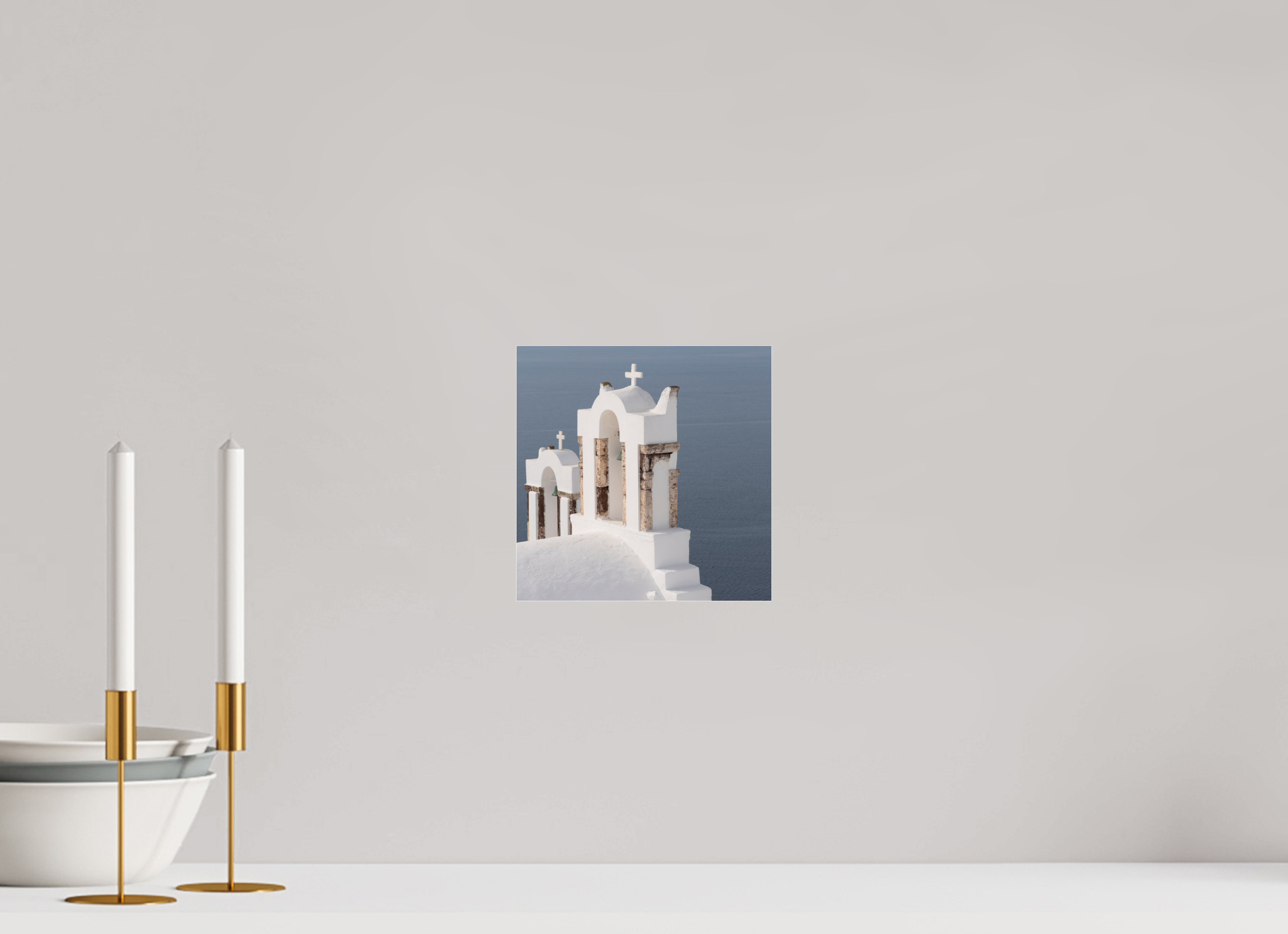 20 x 20 cm, Photo Print Under Acrylic Glass Bells Above the Aegean