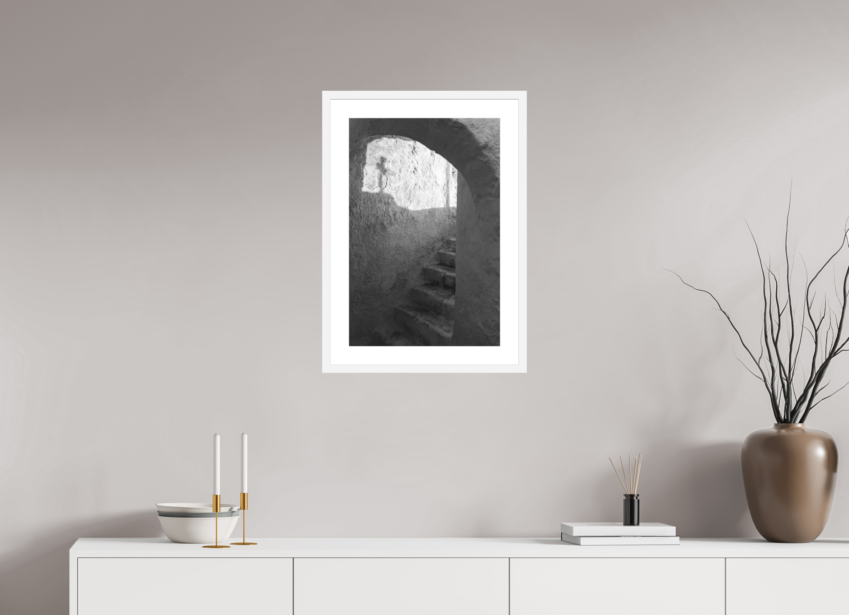 40 x 60 cm, Framed Fine Art Print – White Frame The Passage