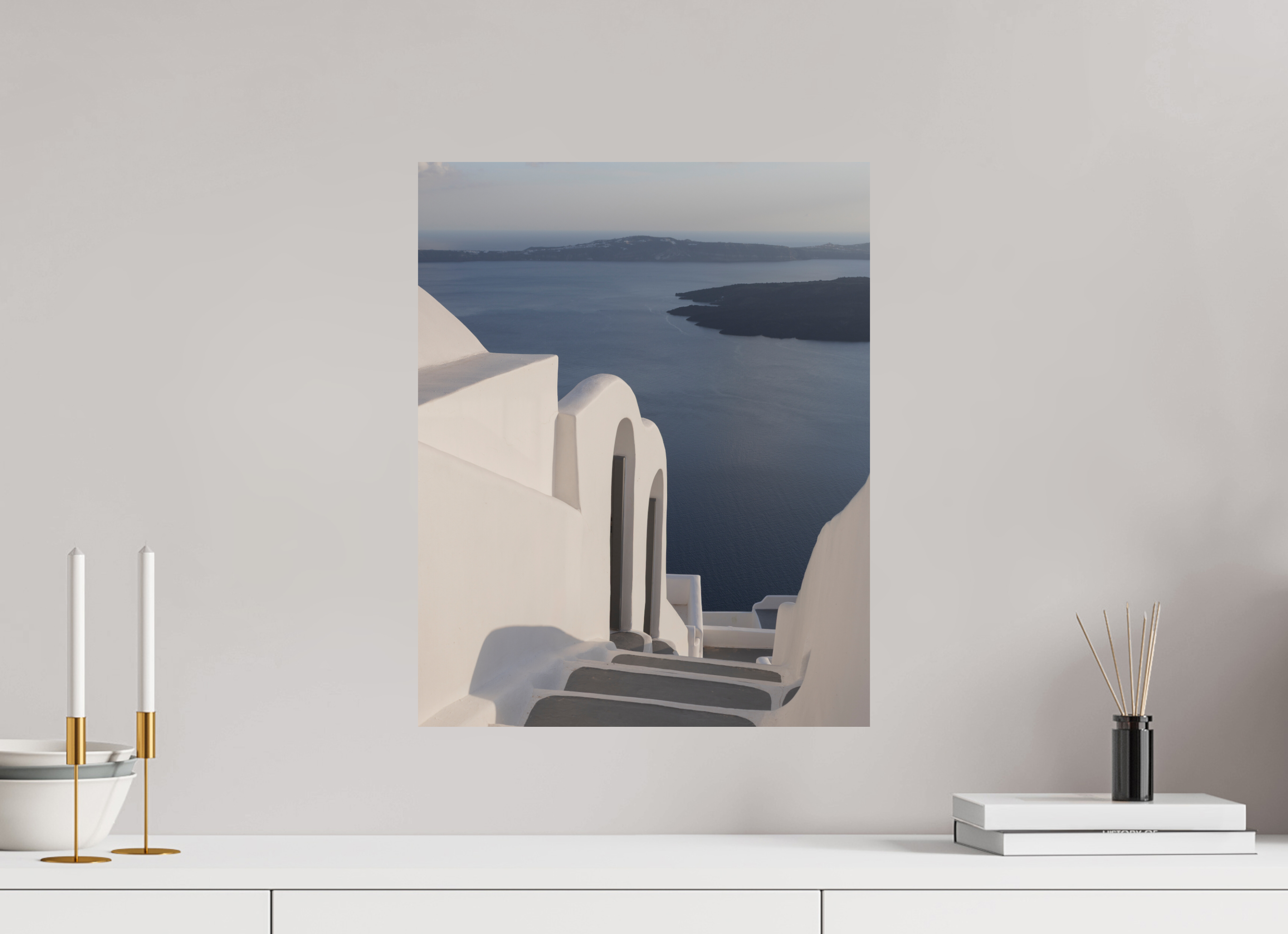 40 x 50 cm, Fine Art Print – Classic Steps to the Caldera | Santorini Fine Art Print