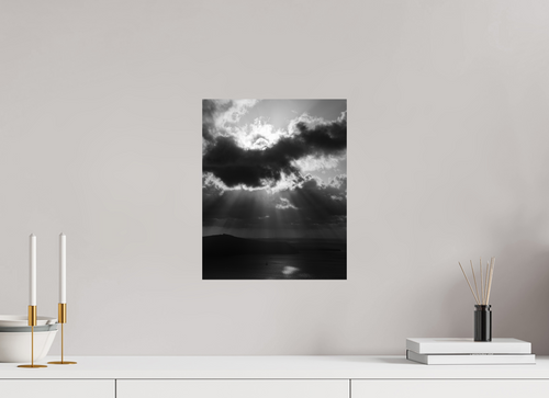 30 x 37.5 cm, Fine Art Print – Classic Before the Storm | Black & White Santorini Fine Art Print