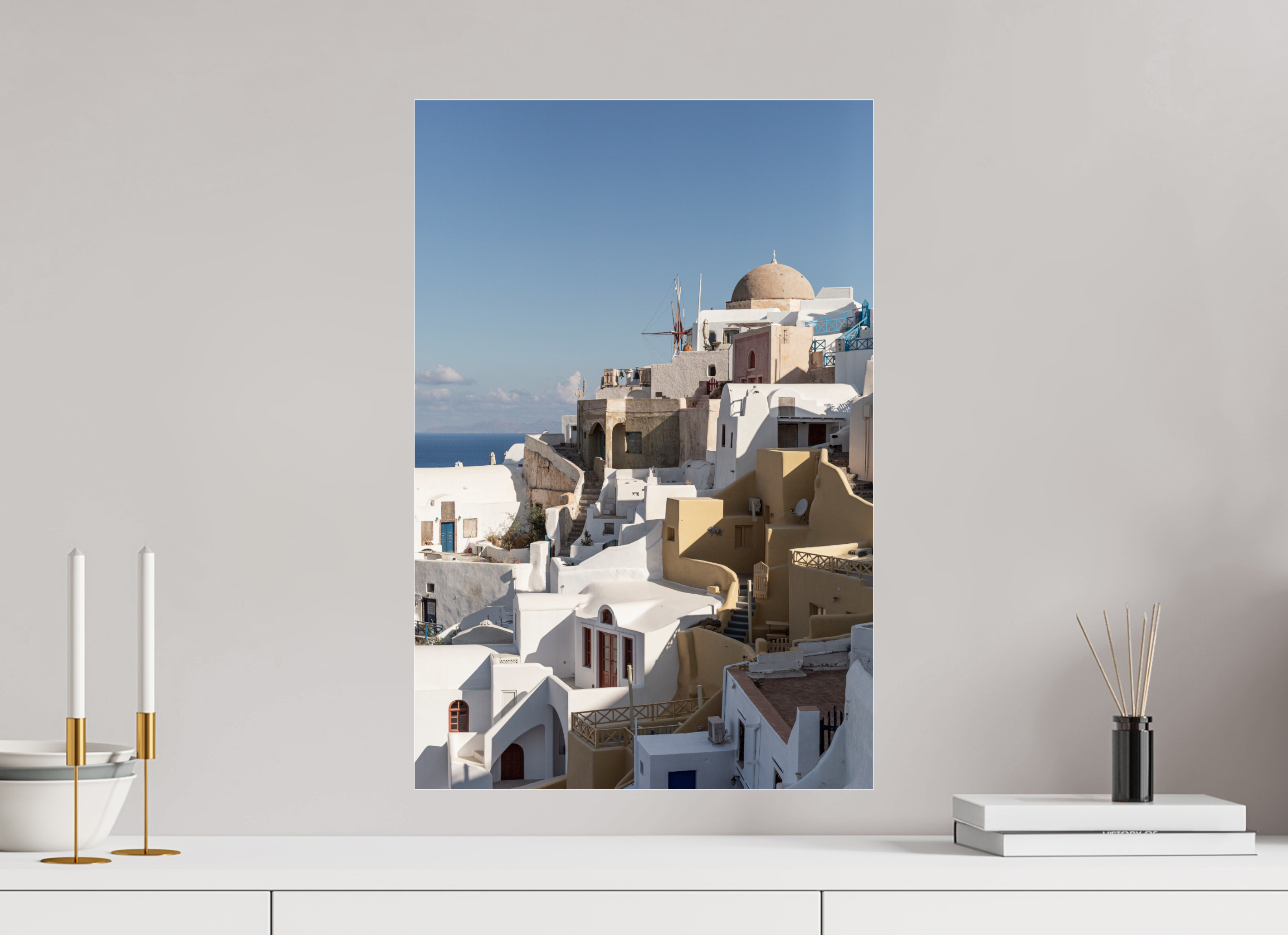 40 x 60 cm, Photo Print Under Acrylic Glass Oia Windmills | Santorini Fine Art Print
