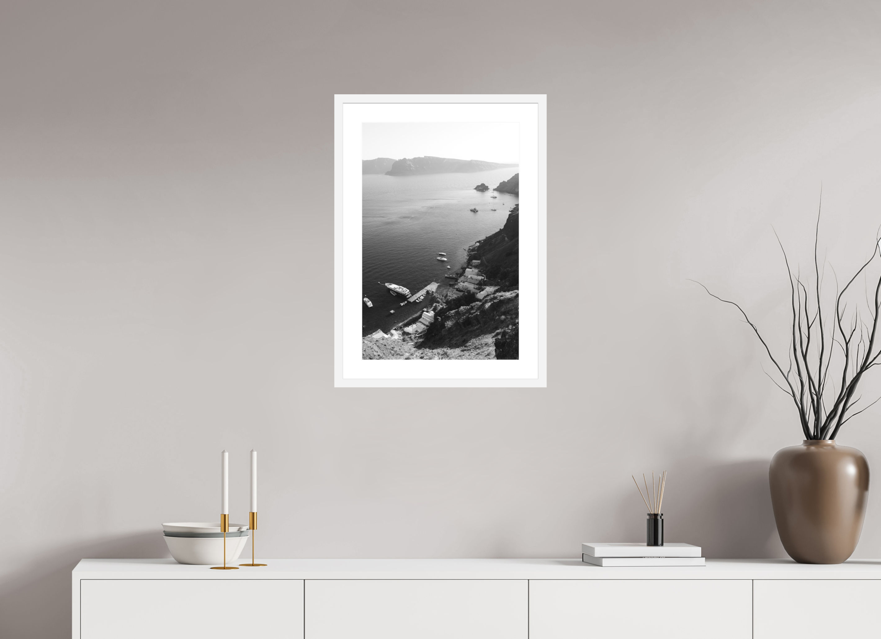 40 x 60 cm, Framed Fine Art Print – Black Frame Armeni Bay