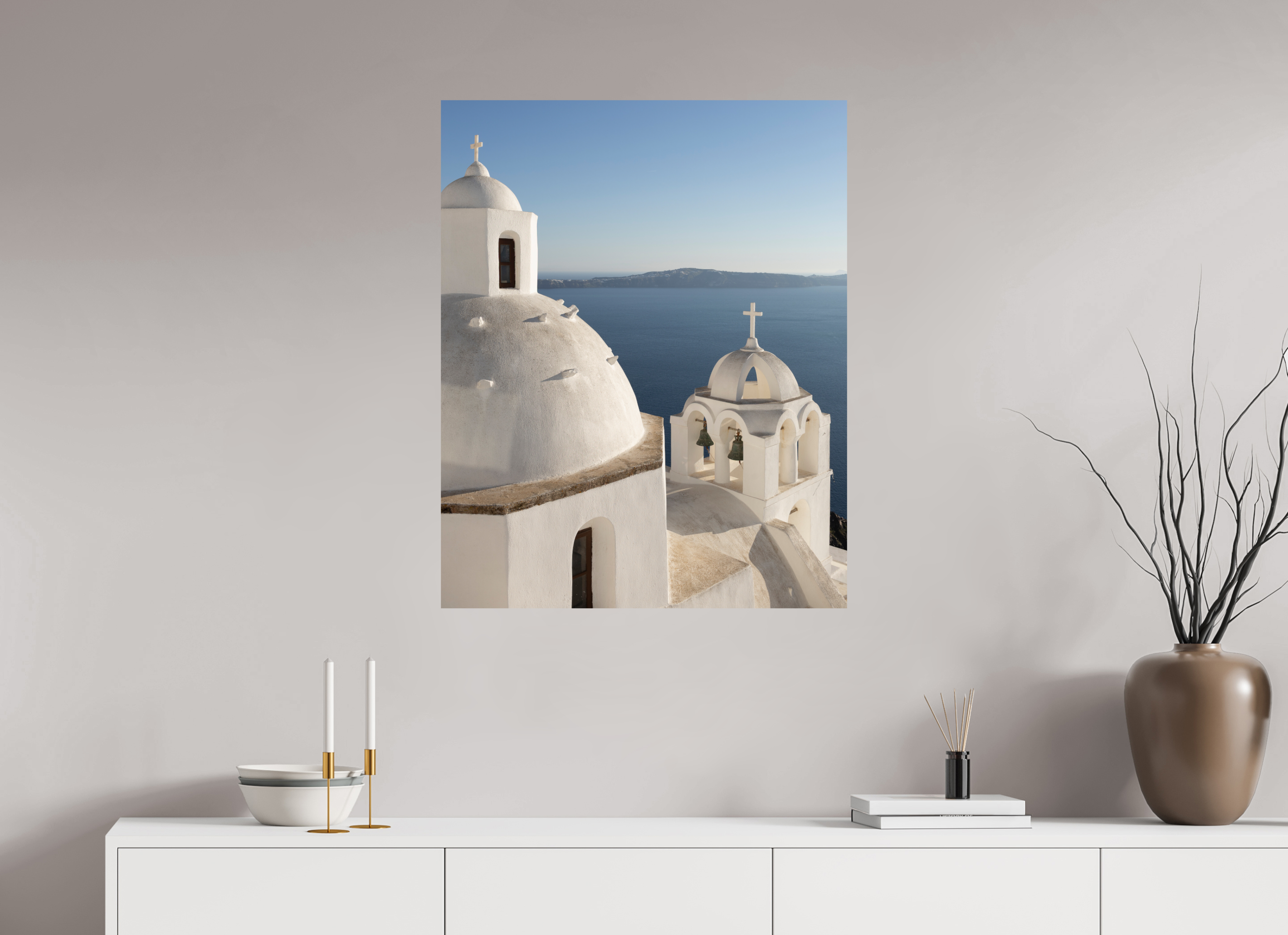 70 x 87.5 cm, Fine Art Print – Classic Bells of Fira