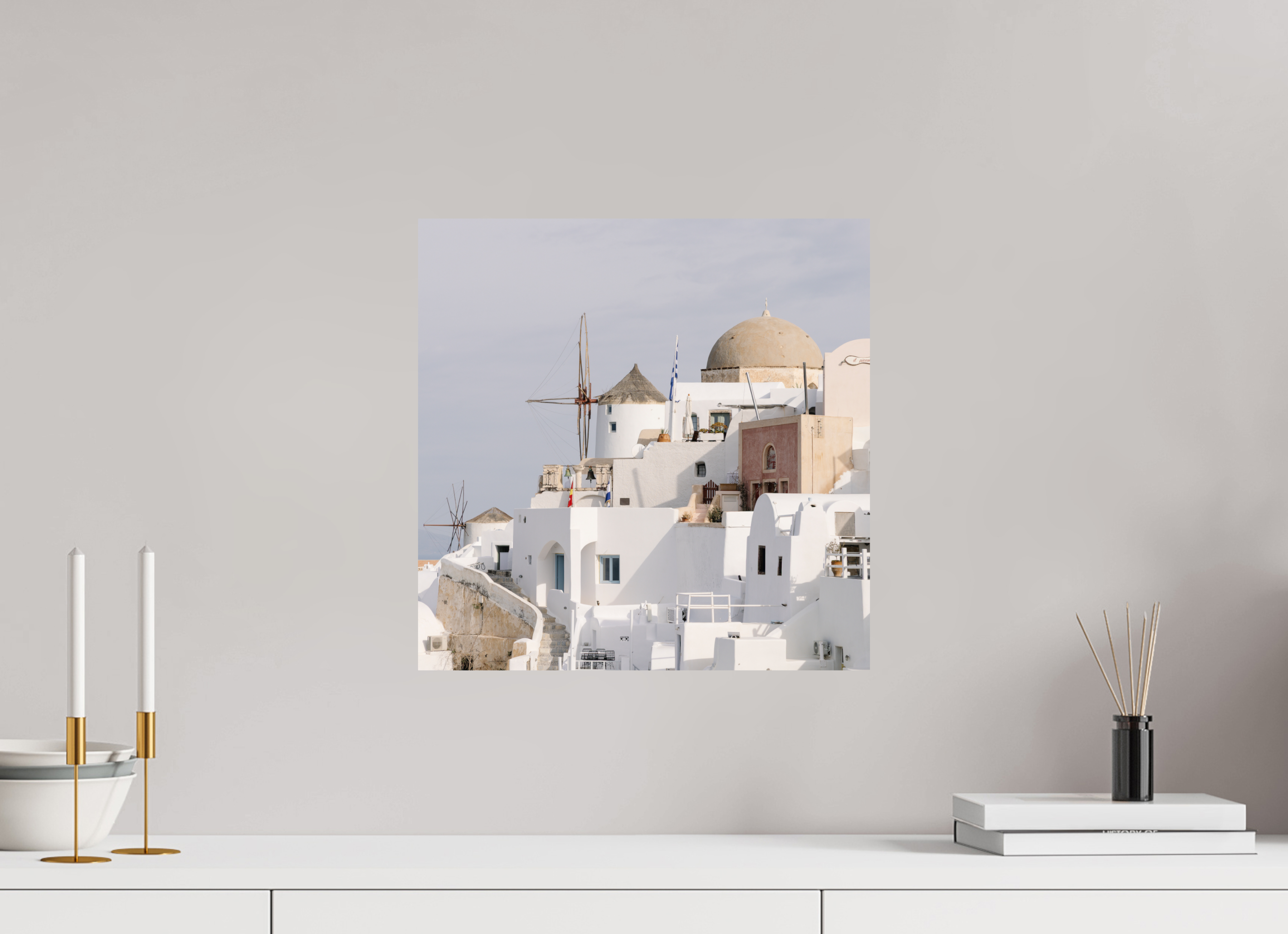 40 x 40 cm, Fine Art Print – Classic Above Oia