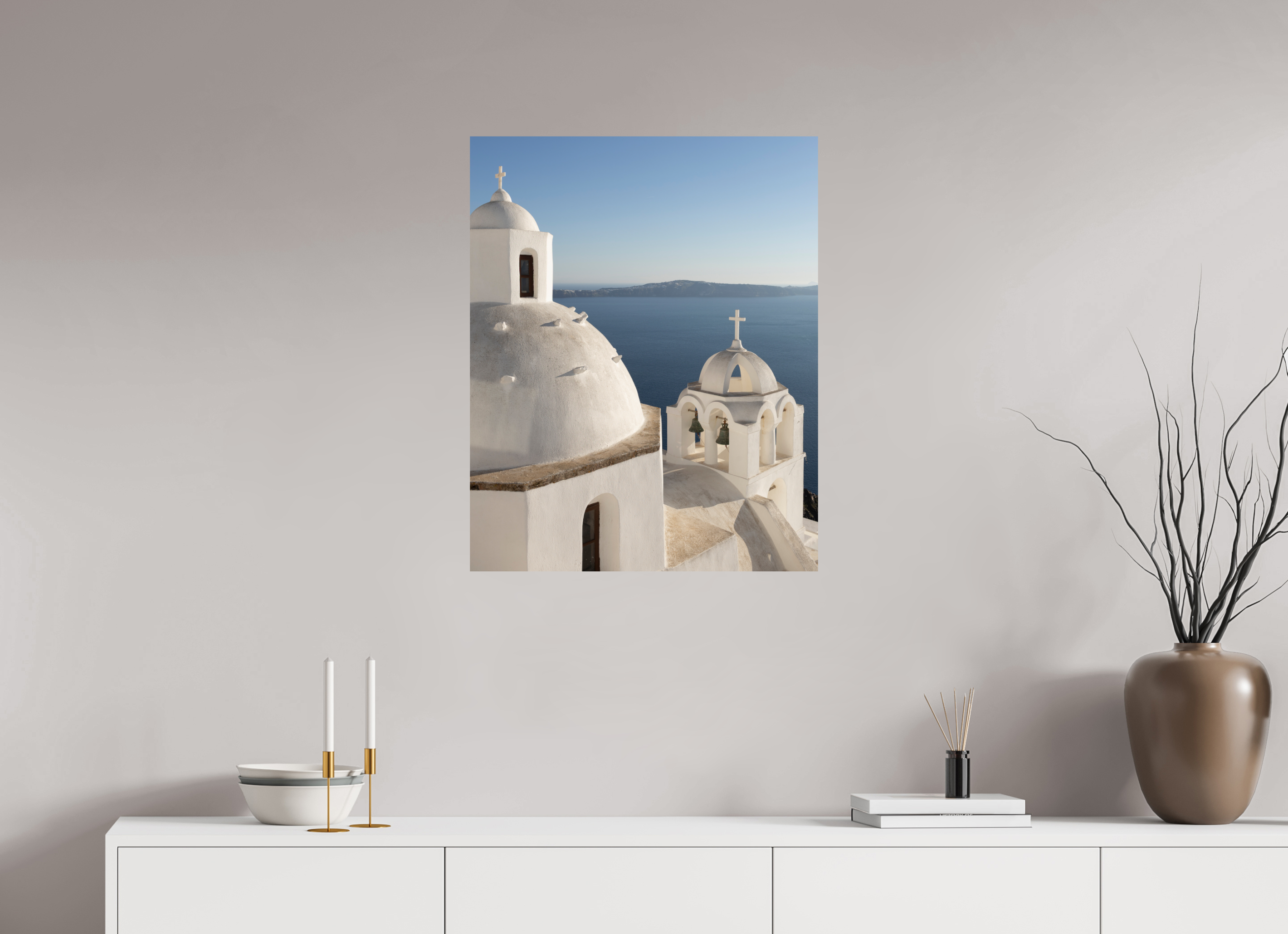 60 x 75 cm, Fine Art Print – Classic Bells of Fira