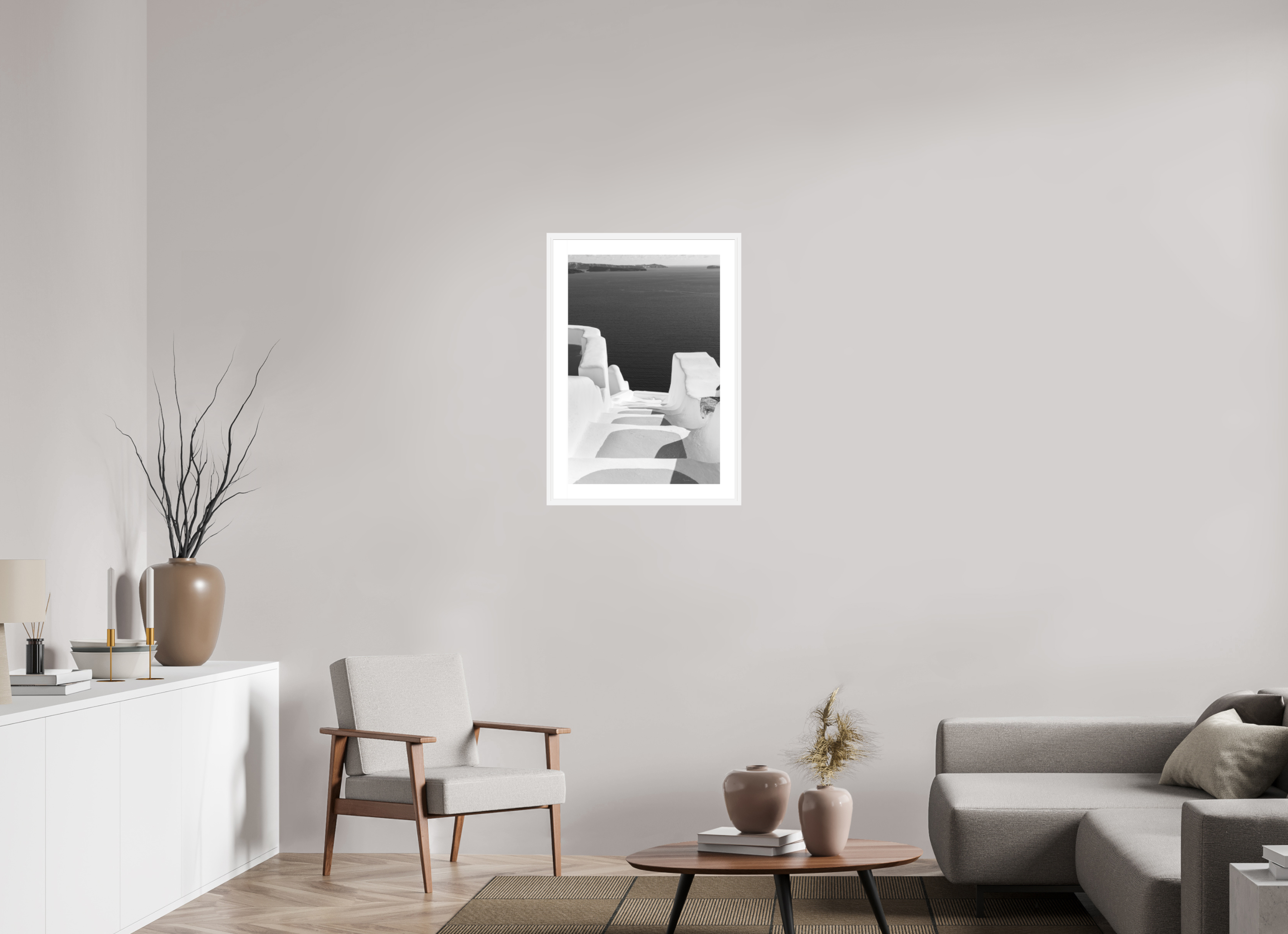 50 x 75 cm, Framed Fine Art Print – Black Frame Descent
