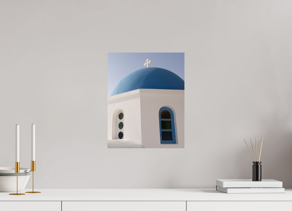 30 x 37.5 cm, Fine Art Print – Classic Oia Blue Dome Close-Up | Santorini Fine Art Print