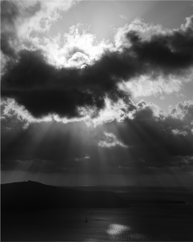Main image Before the Storm | Black & White Santorini Fine Art Print