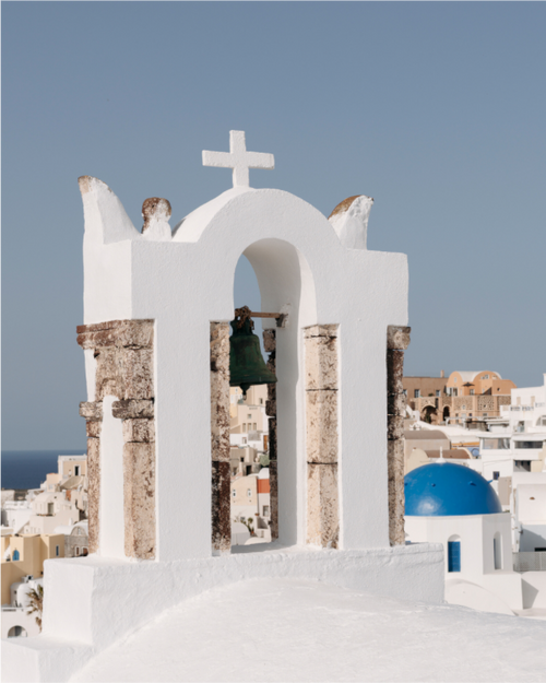 Main image Bell Tower & Blue Dome | Santorini Fine Art Print