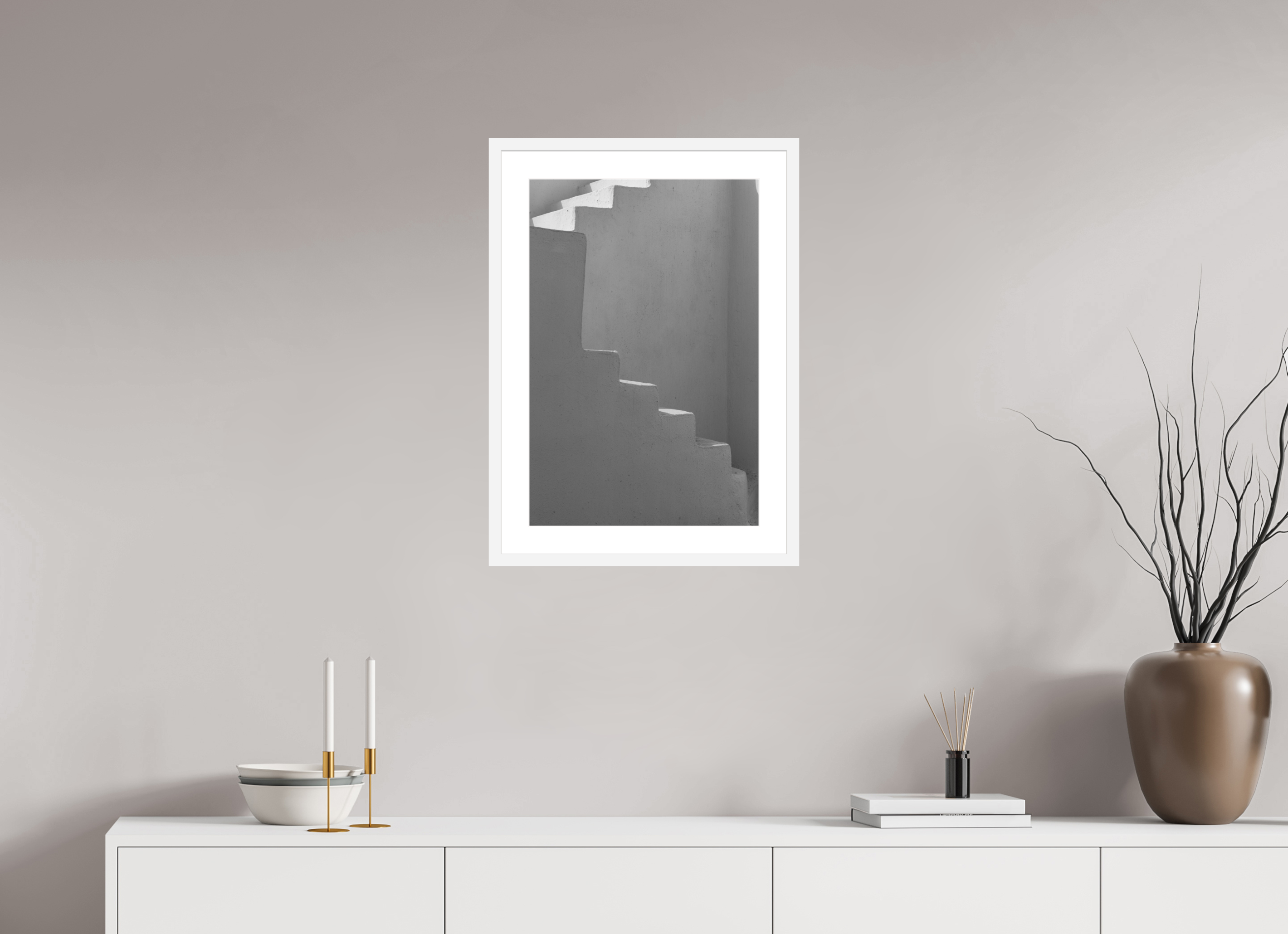 40 x 60 cm, Framed Fine Art Print – Black Frame Light & Form