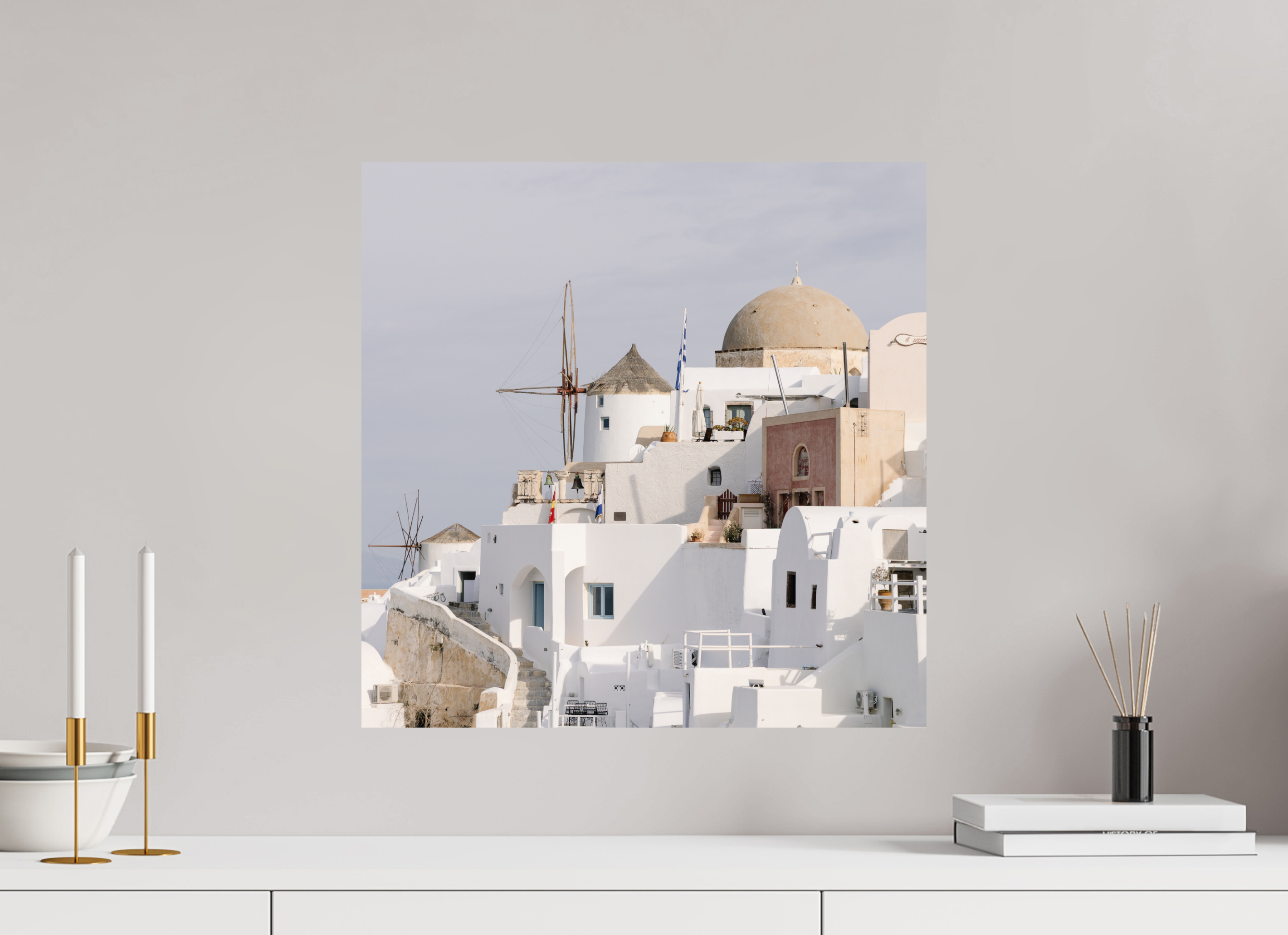 50 x 50 cm, Fine Art Print – Classic Above Oia