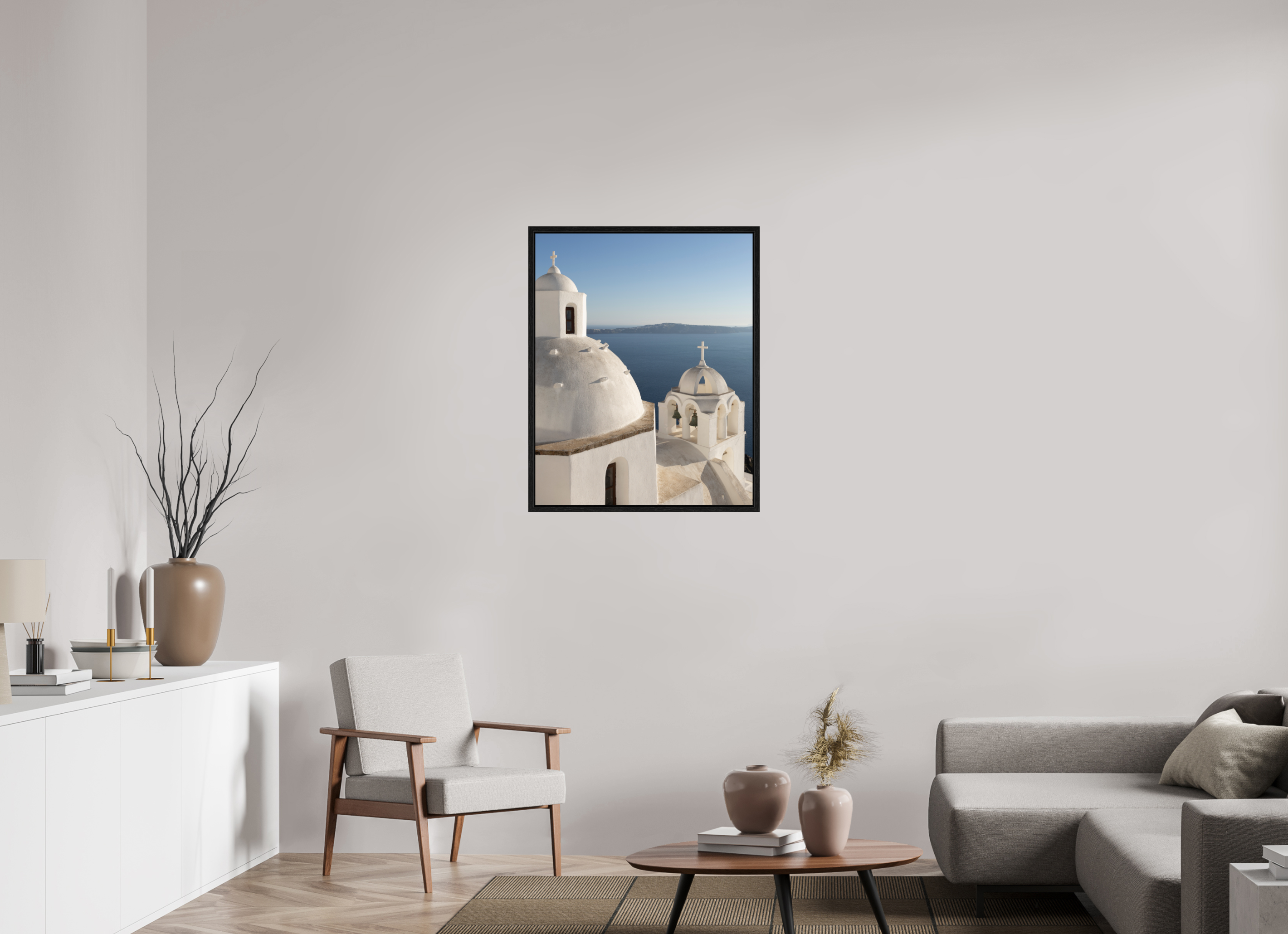 70 x 87.5 cm, Floater Frame Bells of Fira