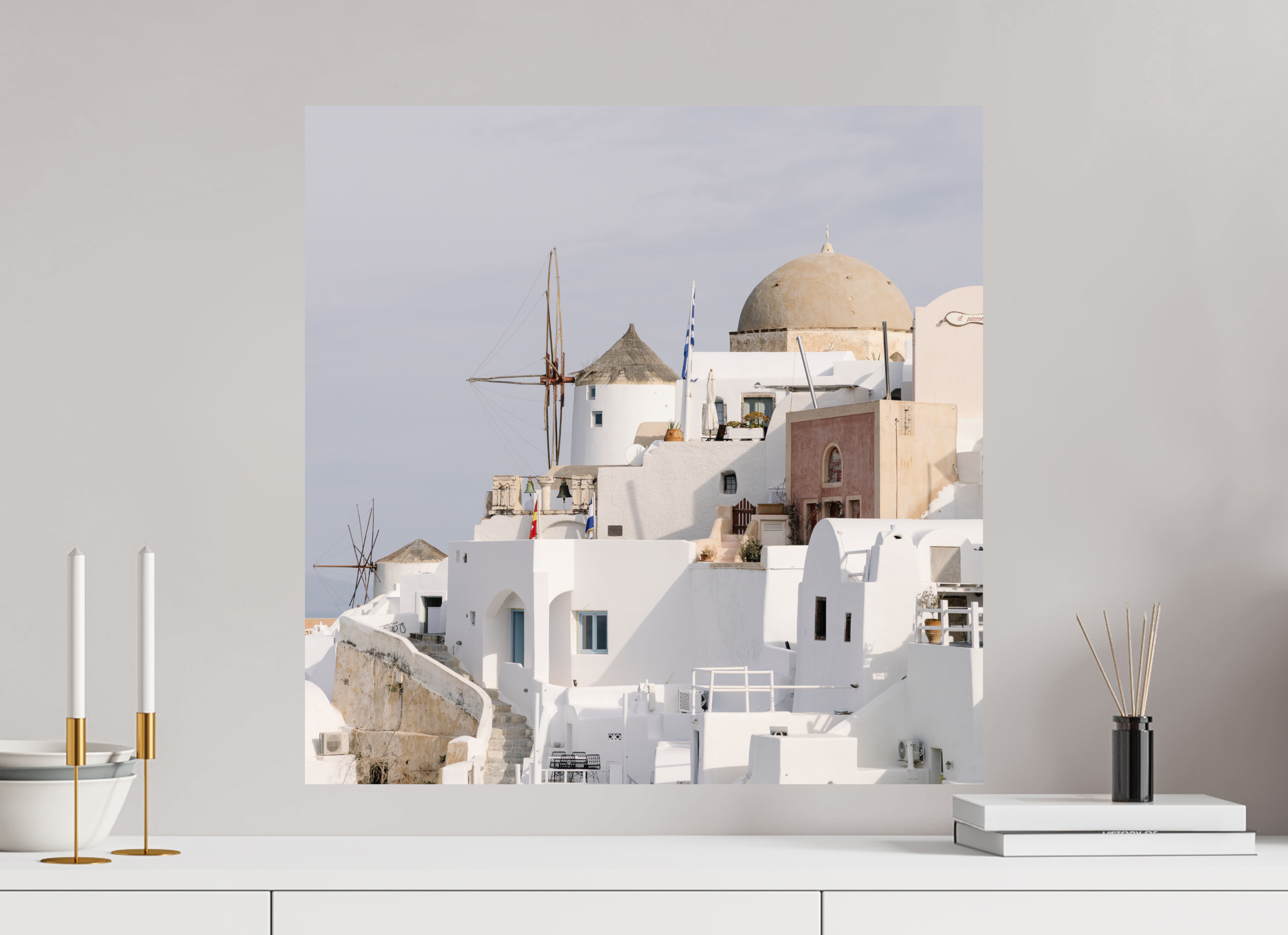 60 x 60 cm, Fine Art Print – Classic Above Oia