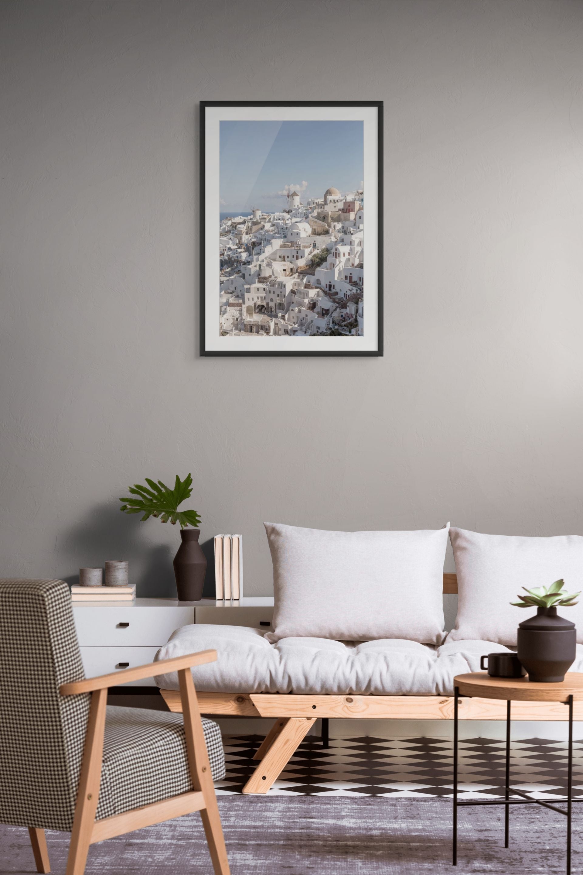 Oia Windmills Panorama | Santorini Fine Art Print