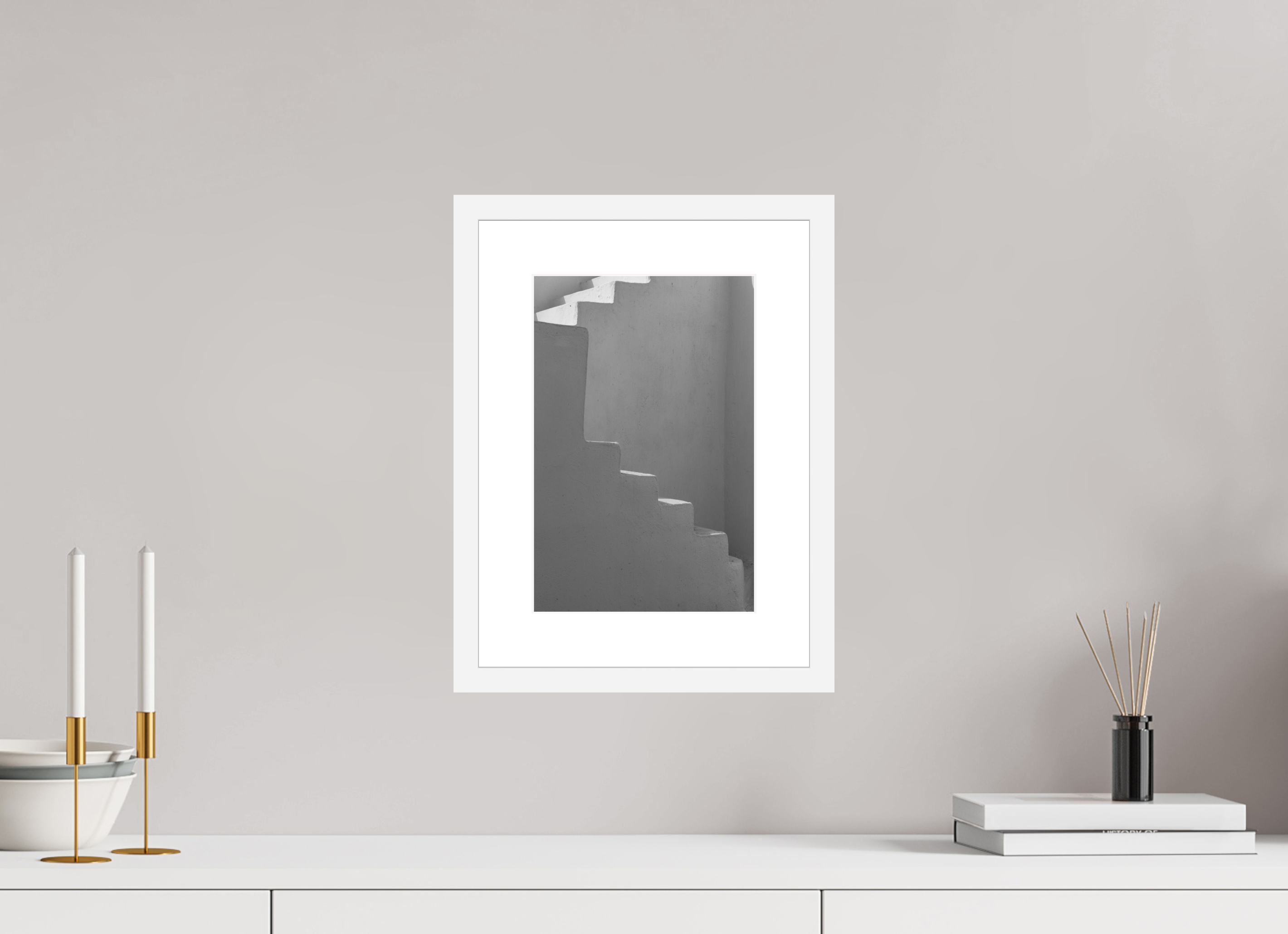20 x 30 cm, Framed Fine Art Print – White Frame Light & Form
