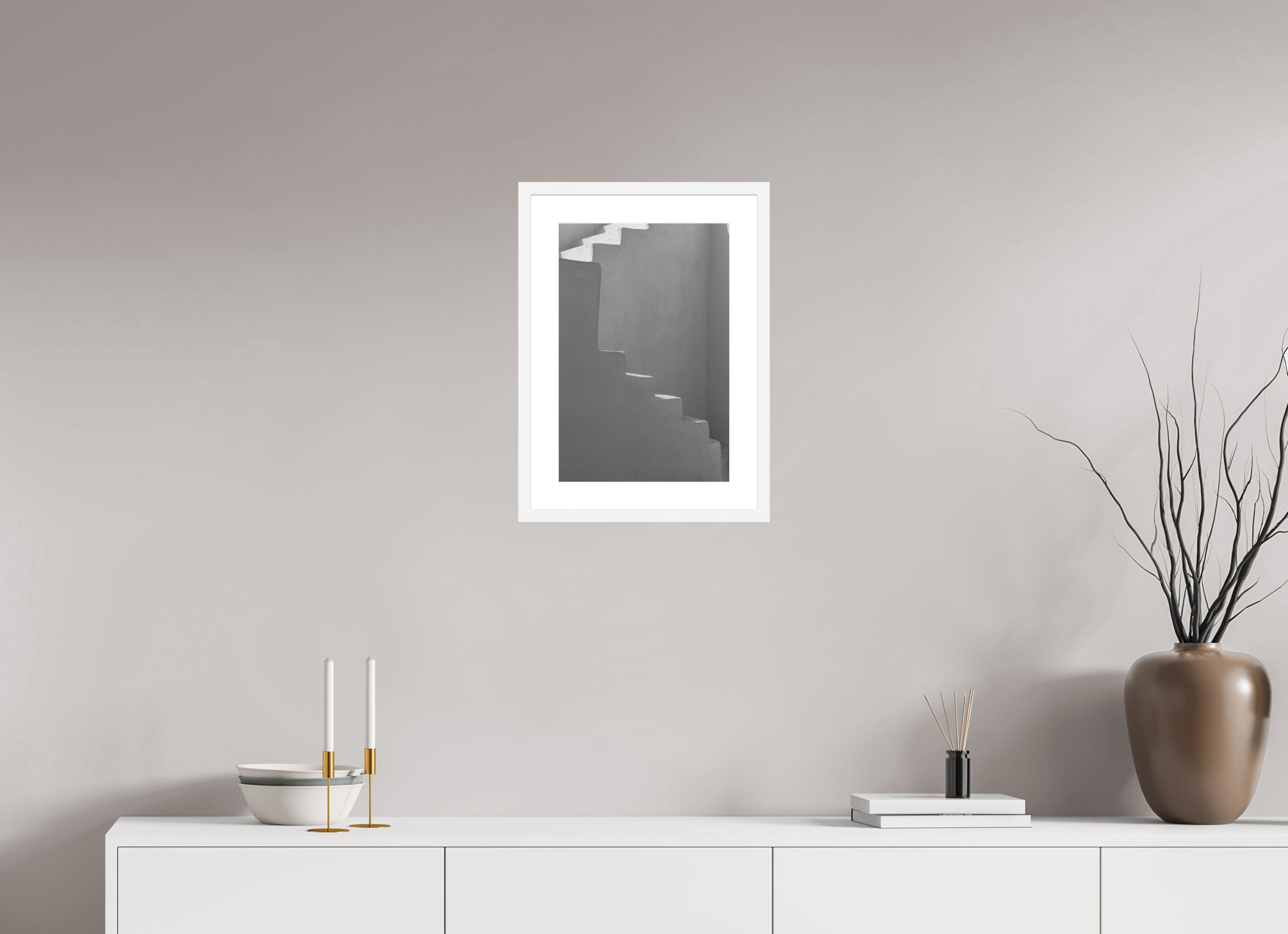 30 x 45 cm, Framed Fine Art Print – Black Frame Light & Form