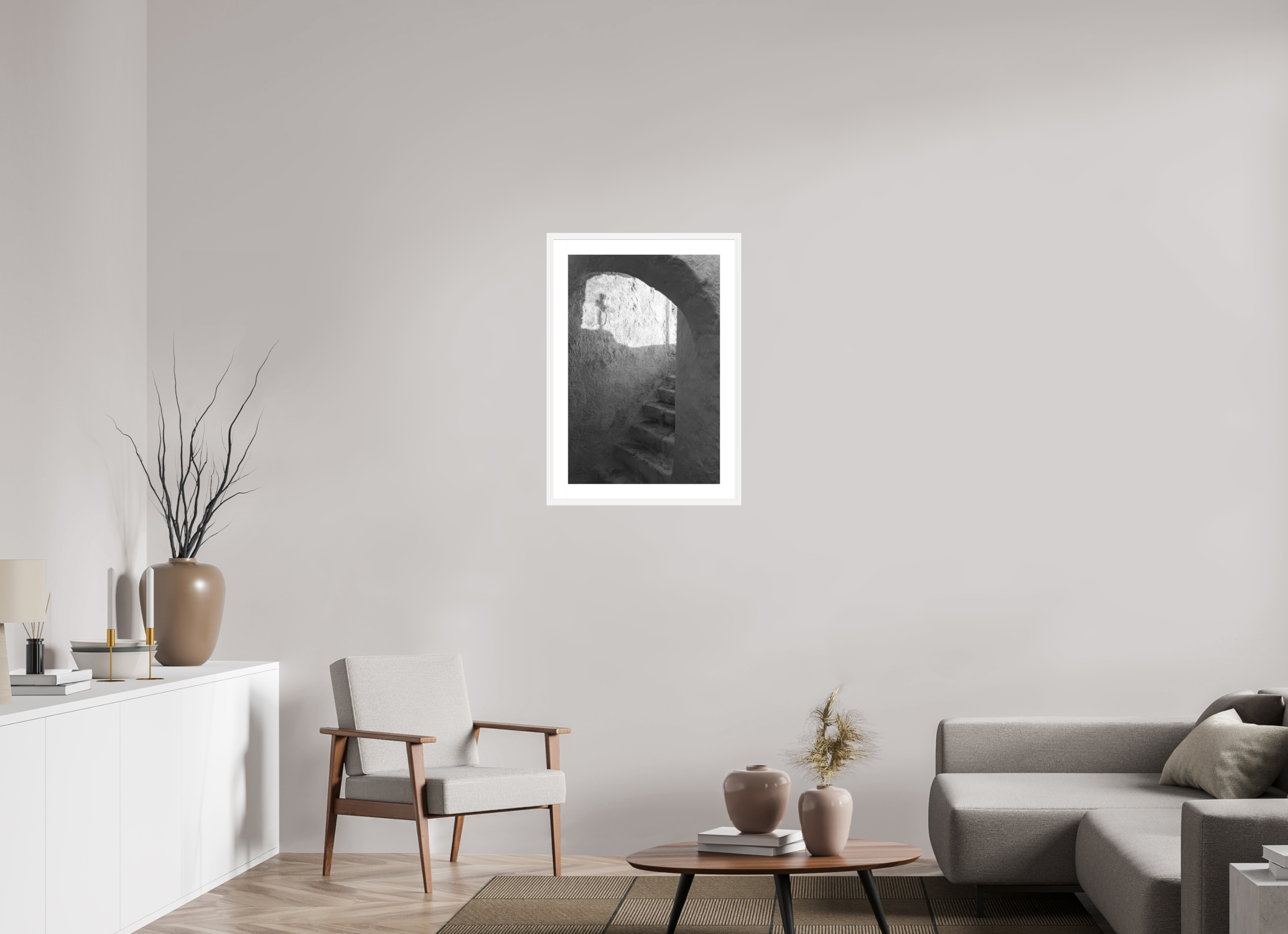 50 x 75 cm, Framed Fine Art Print – White Frame The Passage