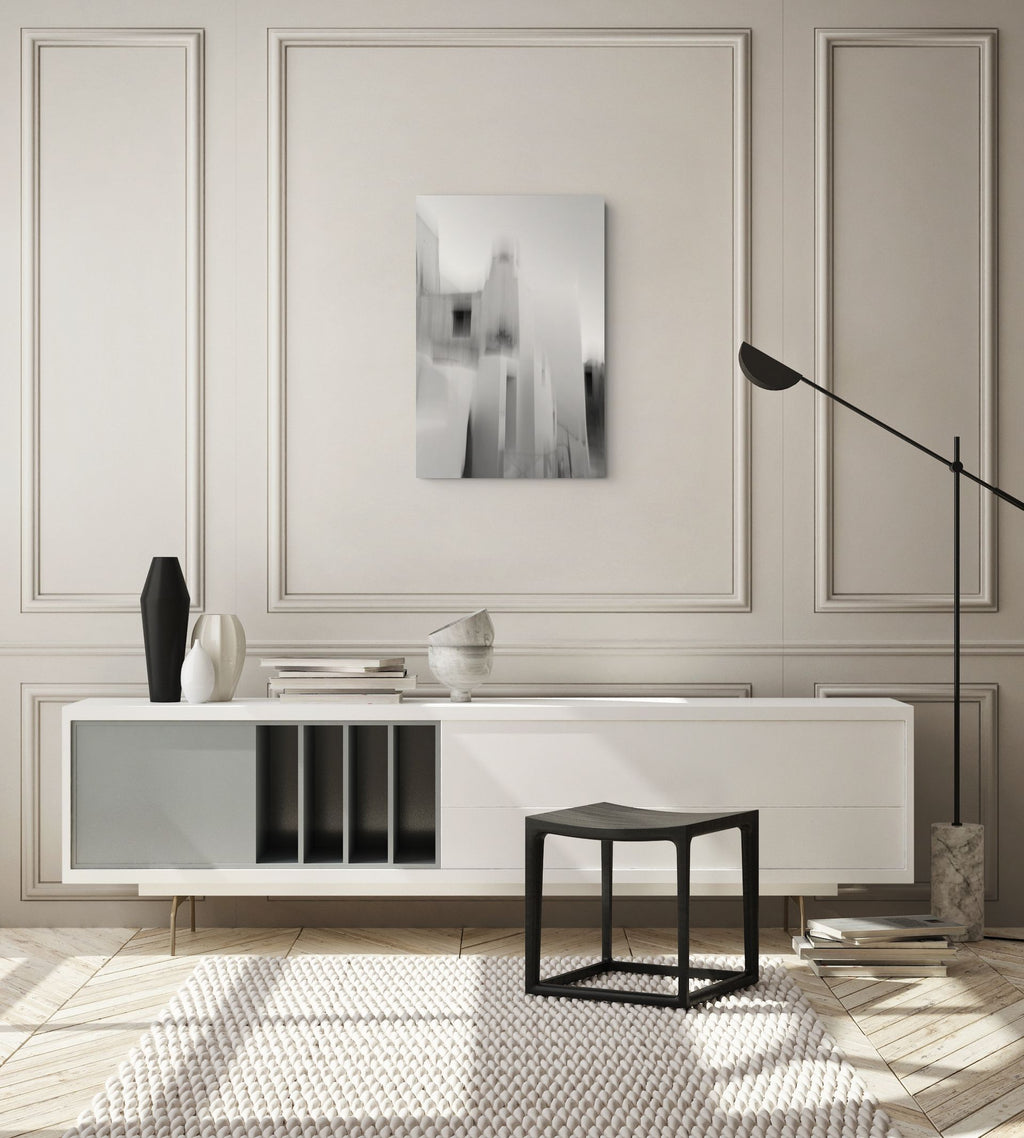 Fading Walls, Emborio black and white Santorini fine art print