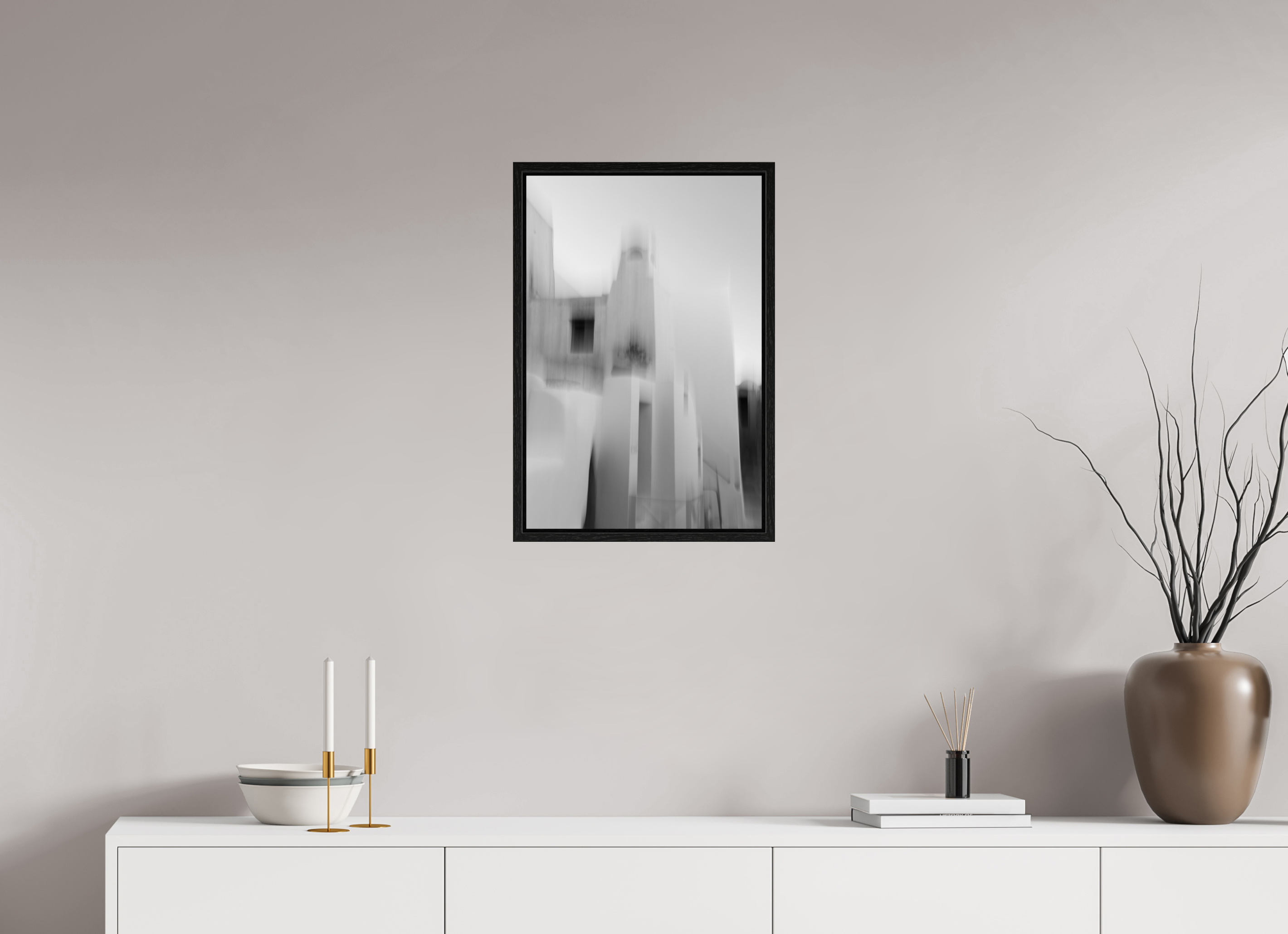 40 x 60 cm, Black Oak Floater Frame Fading Walls, Emborio
