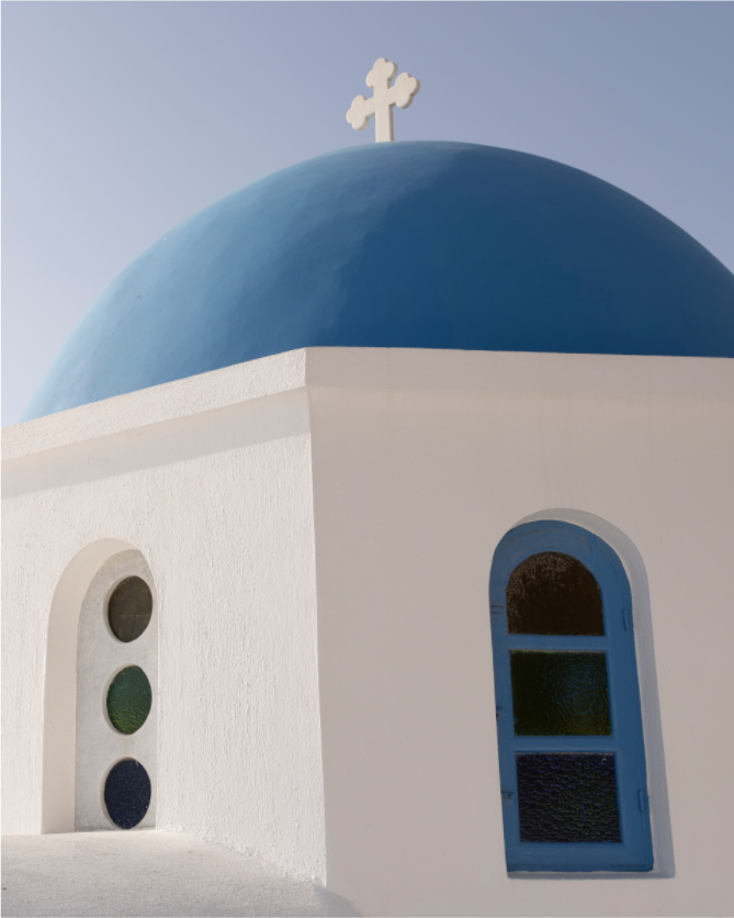Main image Oia Blue Dome Close-Up | Santorini Fine Art Print