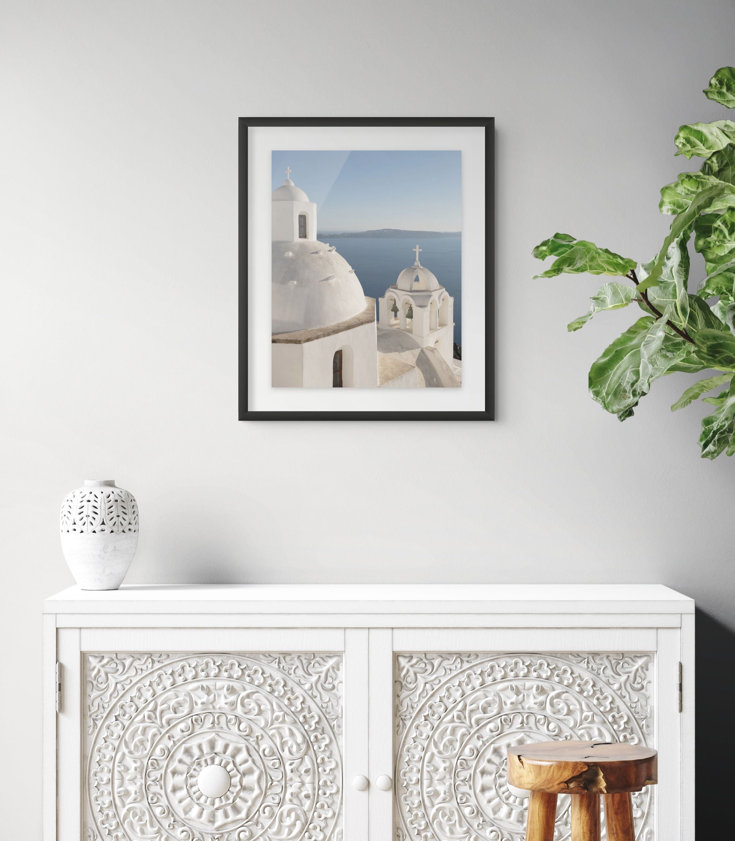 Church in Fira Santorini Fine Art Print